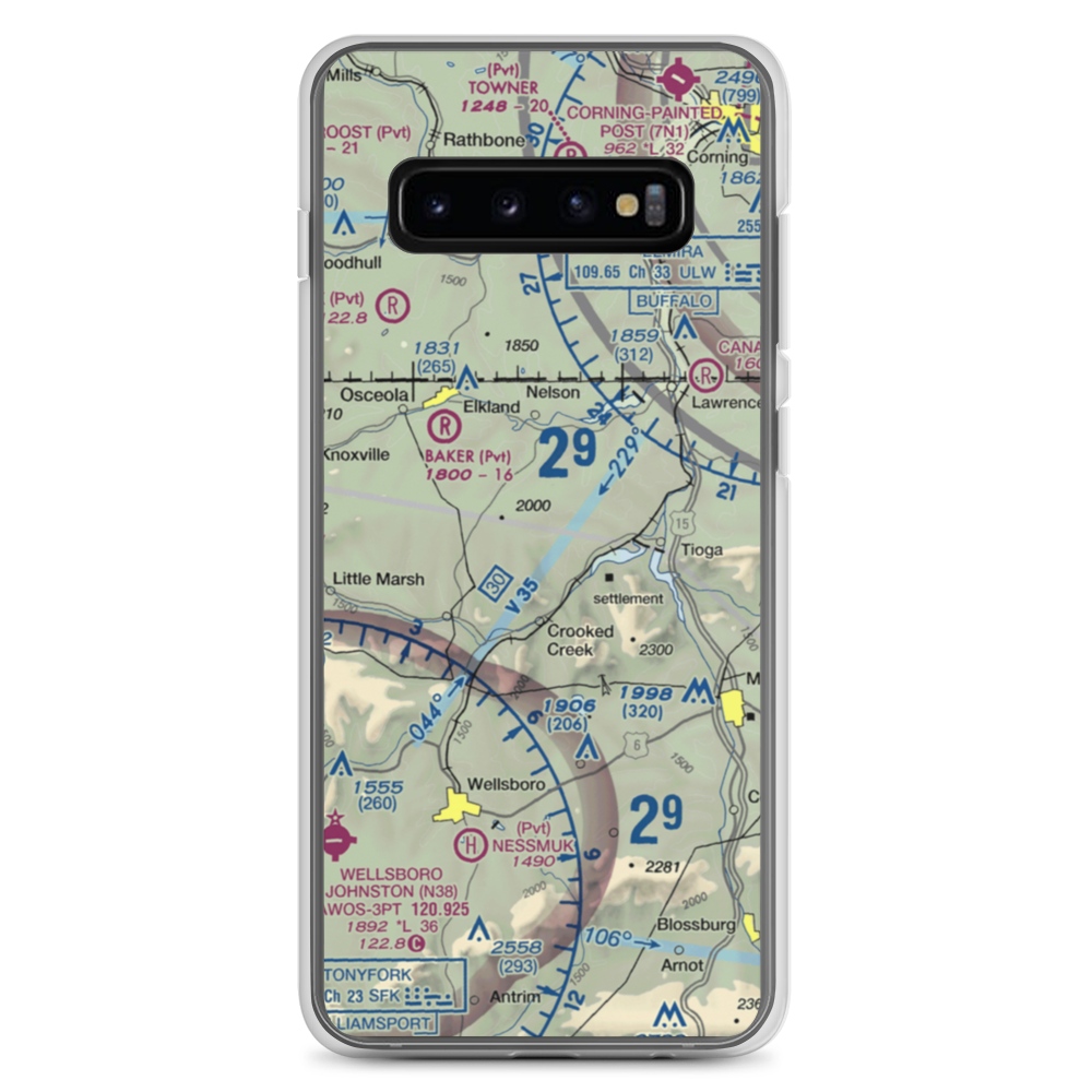 H&H Personal Use Airport (57PA) VFR Sectional Samsung Case Samsung Galaxy S10+ model shown