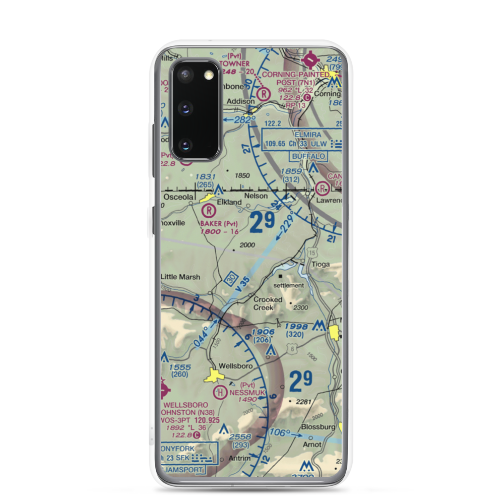 H&H Personal Use Airport (57PA) VFR Sectional Samsung Case Samsung Galaxy S20 model shown
