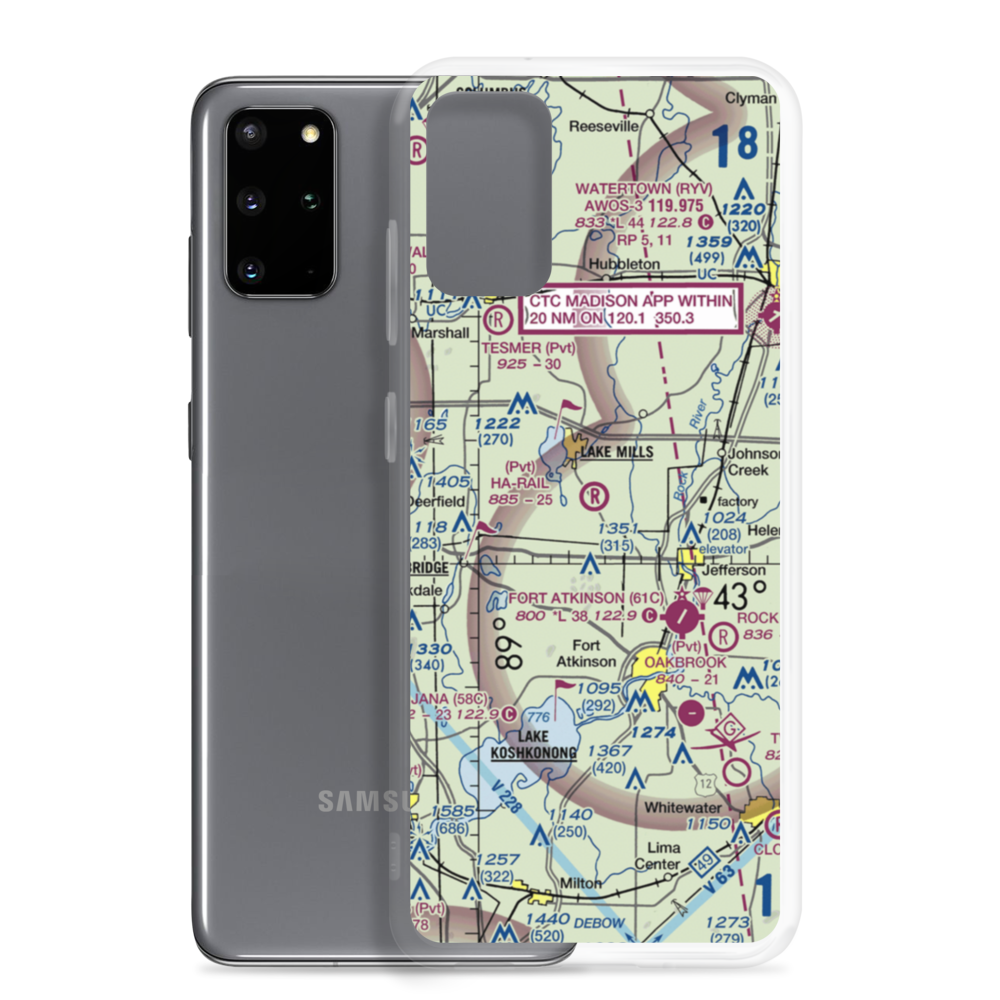 Ha-Rail Airport (17WI) VFR Sectional Samsung Case Samsung Galaxy S20 Plus model shown