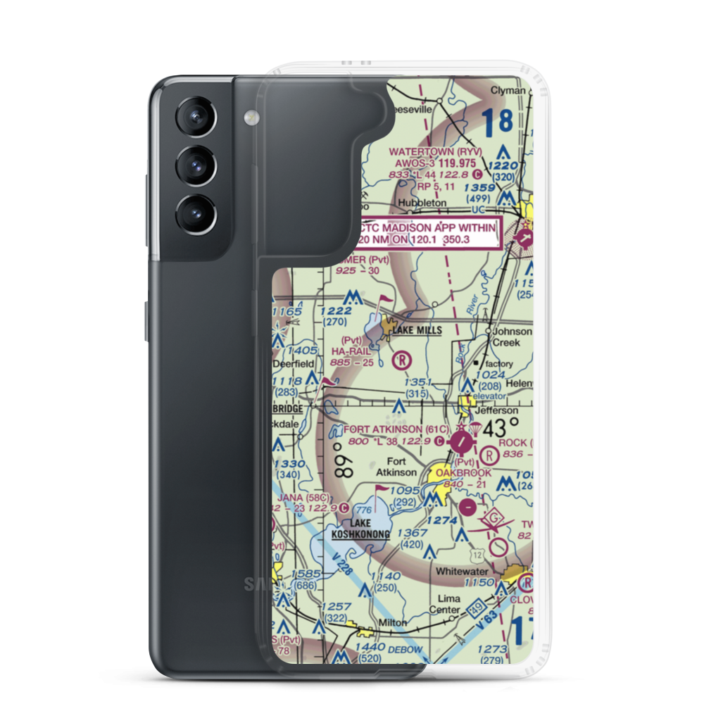 Ha-Rail Airport (17WI) VFR Sectional Samsung Case Samsung Galaxy S21 model shown
