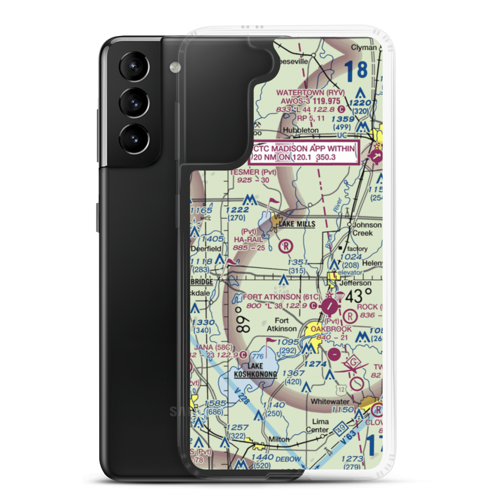 Ha-Rail Airport (17WI) VFR Sectional Samsung Case Samsung Galaxy S21 Plus model shown