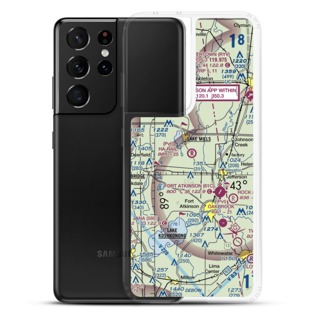 Ha-Rail Airport (17WI) VFR Sectional Samsung Case Samsung Galaxy S21 Ultra model shown