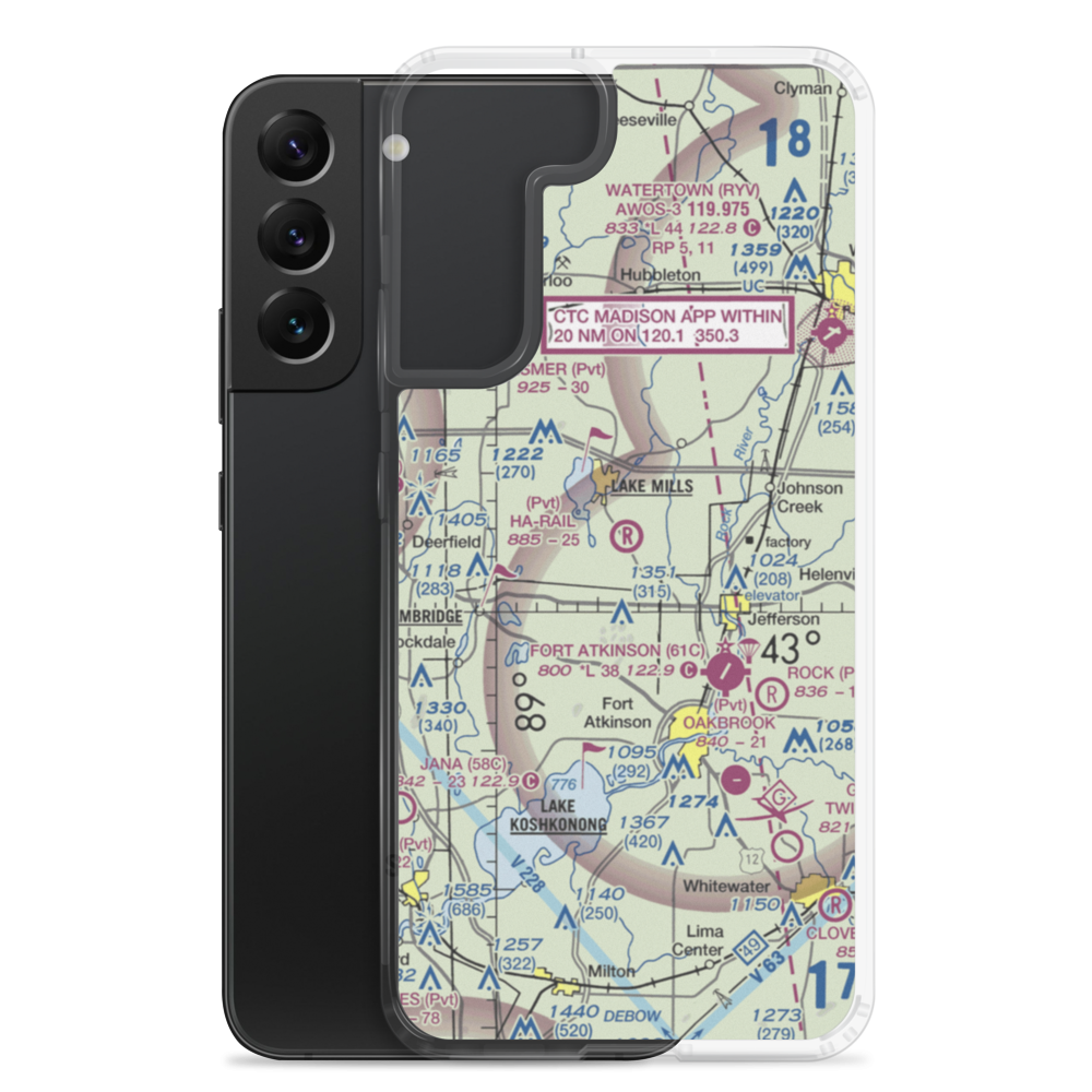 Ha-Rail Airport (17WI) VFR Sectional Samsung Case Samsung Galaxy S22 Plus model shown