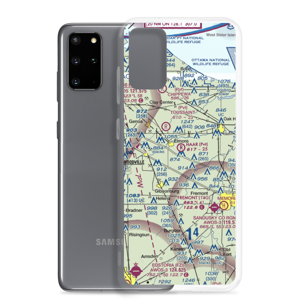 Haar Airport (9OH1) VFR Sectional Samsung Case Samsung Galaxy S20 Plus model shown