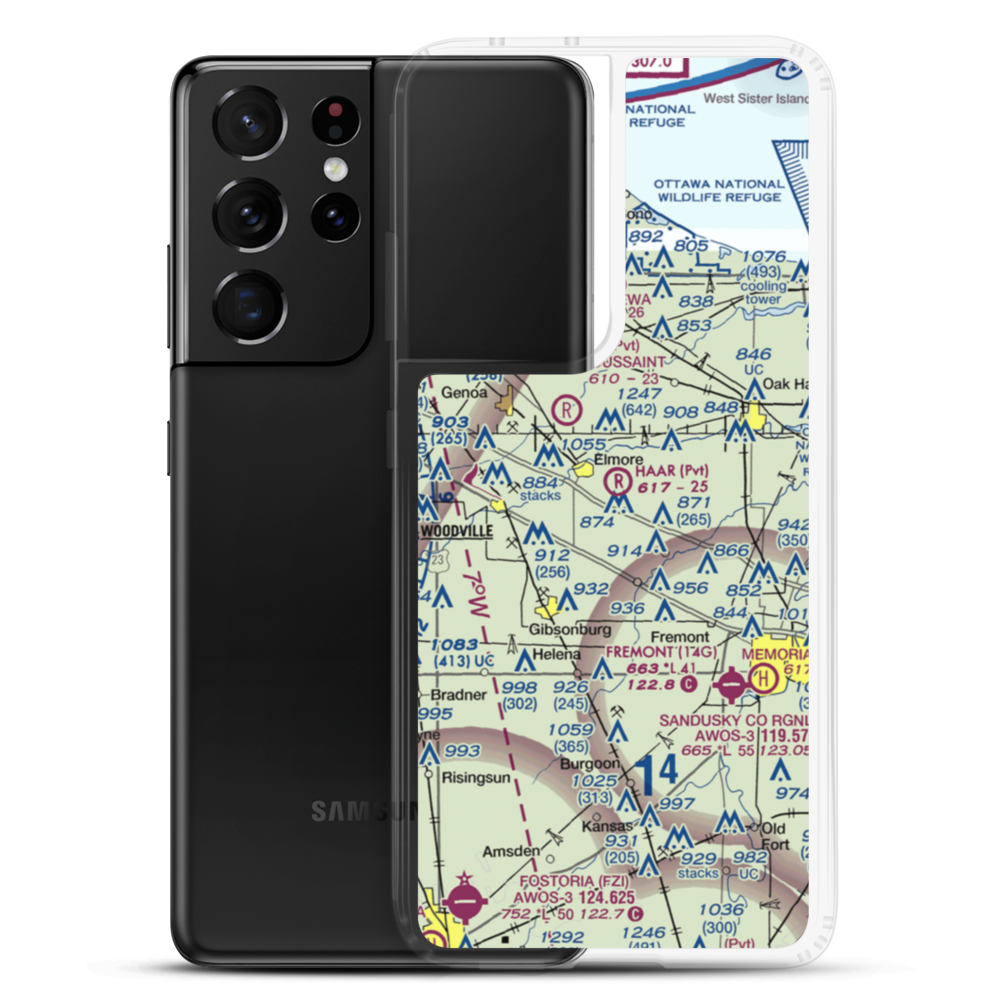 Haar Airport (9OH1) VFR Sectional Samsung Case Samsung Galaxy S21 Ultra model shown