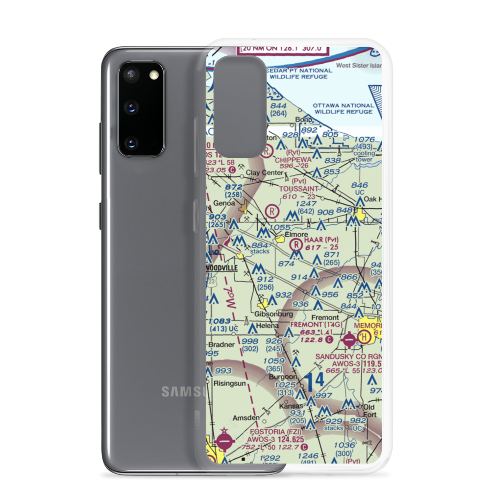 Haar Airport (9OH1) VFR Sectional Samsung Case Samsung Galaxy S20 model shown