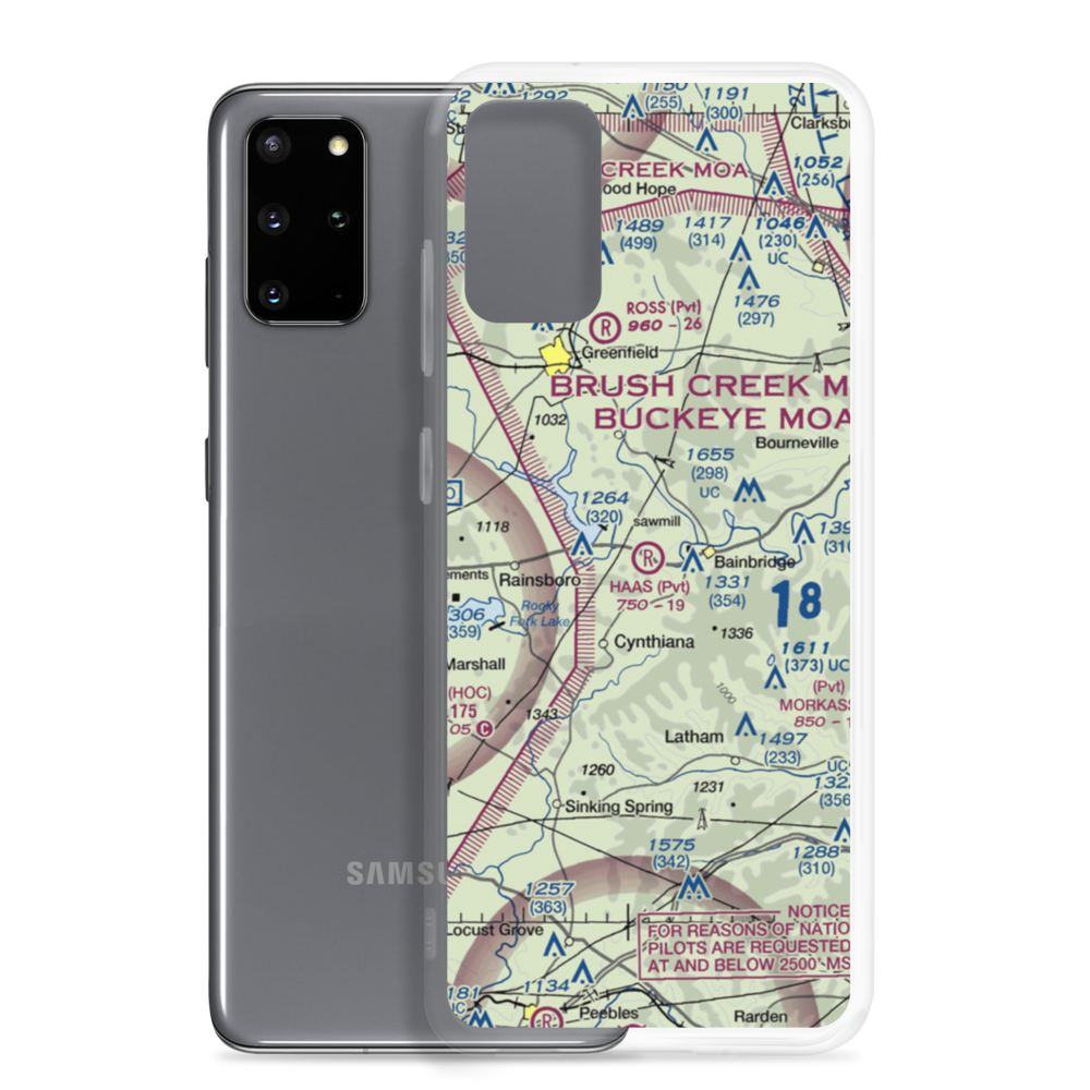 Haas Airport (17OI) VFR Sectional Samsung Case Samsung Galaxy S20 Plus model shown