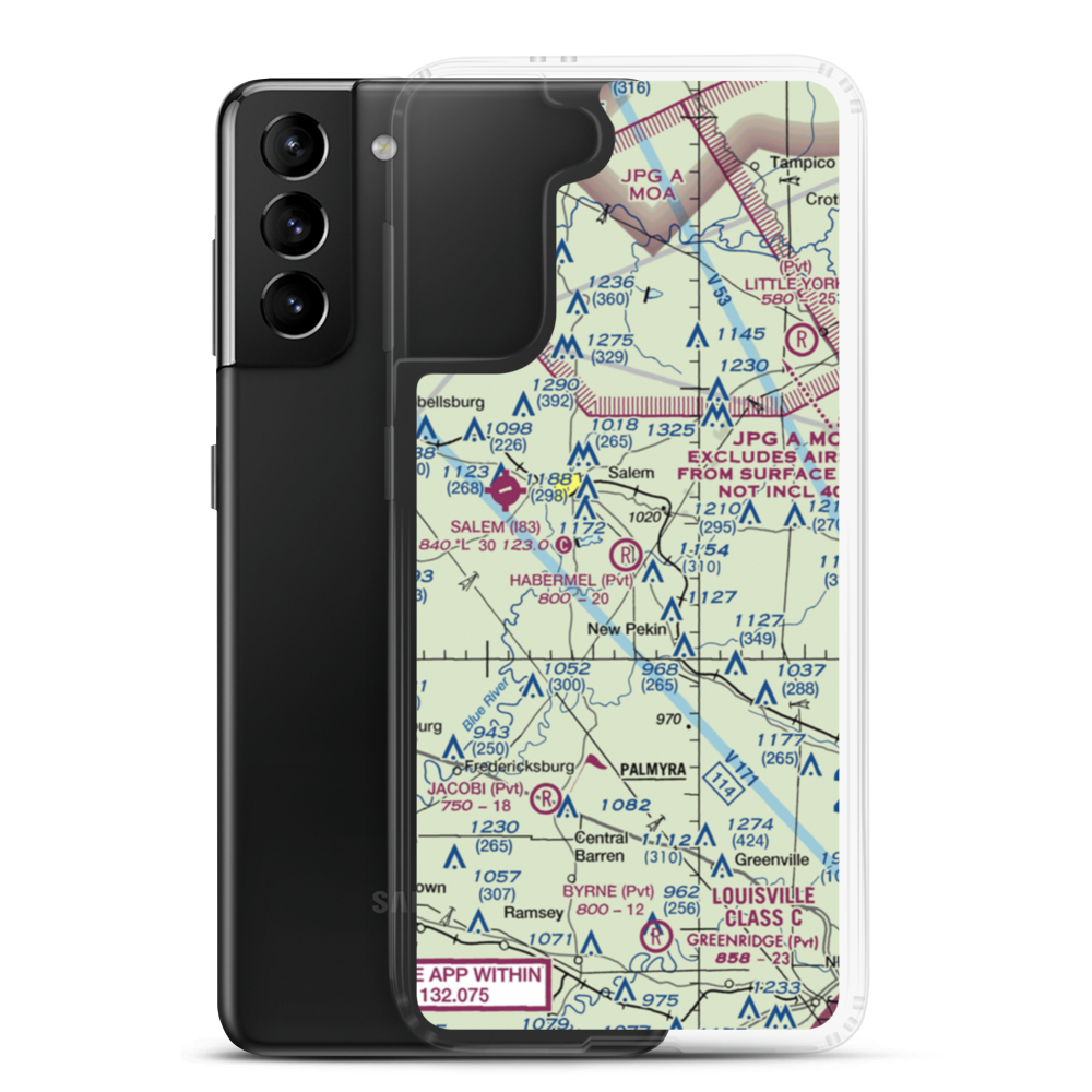 Habermel Airport (IN44) VFR Sectional Samsung Case Samsung Galaxy S21 Plus model shown