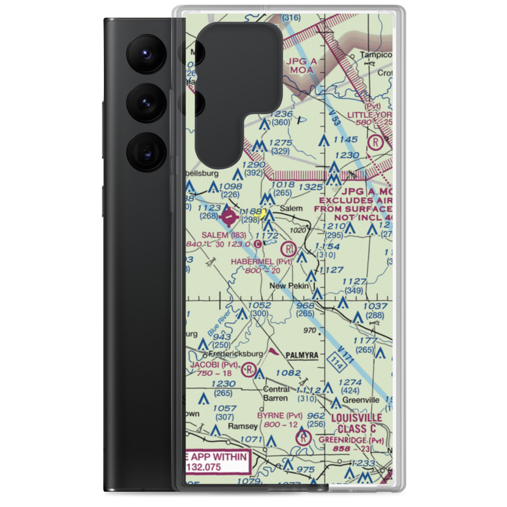 Habermel Airport (IN44) VFR Sectional Samsung Case Samsung Galaxy S22 Ultra model shown