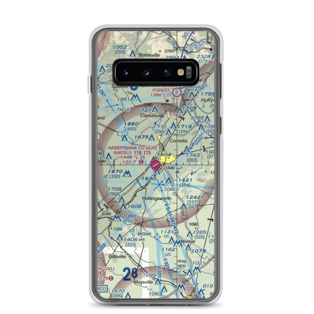 Habersham County Airport (AJR) VFR Sectional Samsung Case Samsung Galaxy S10 model shown