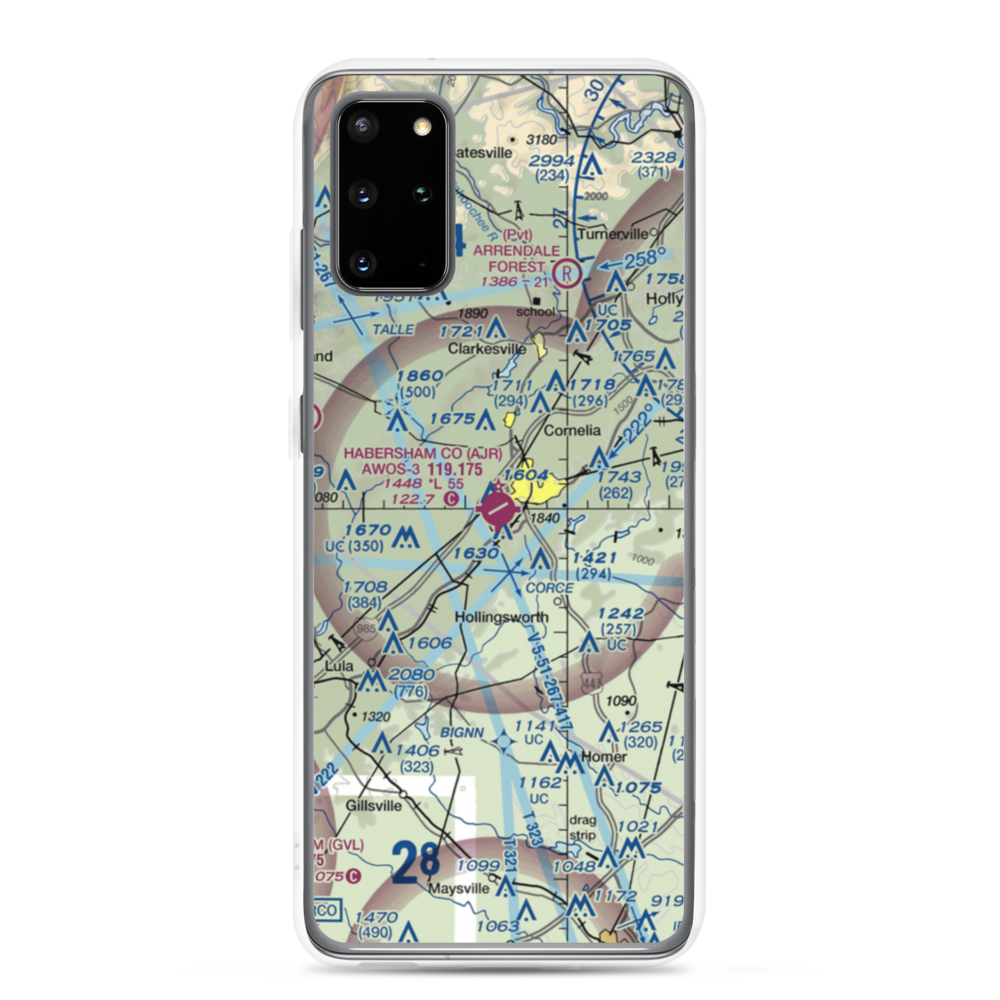 Habersham County Airport (AJR) VFR Sectional Samsung Case Samsung Galaxy S20 Plus model shown