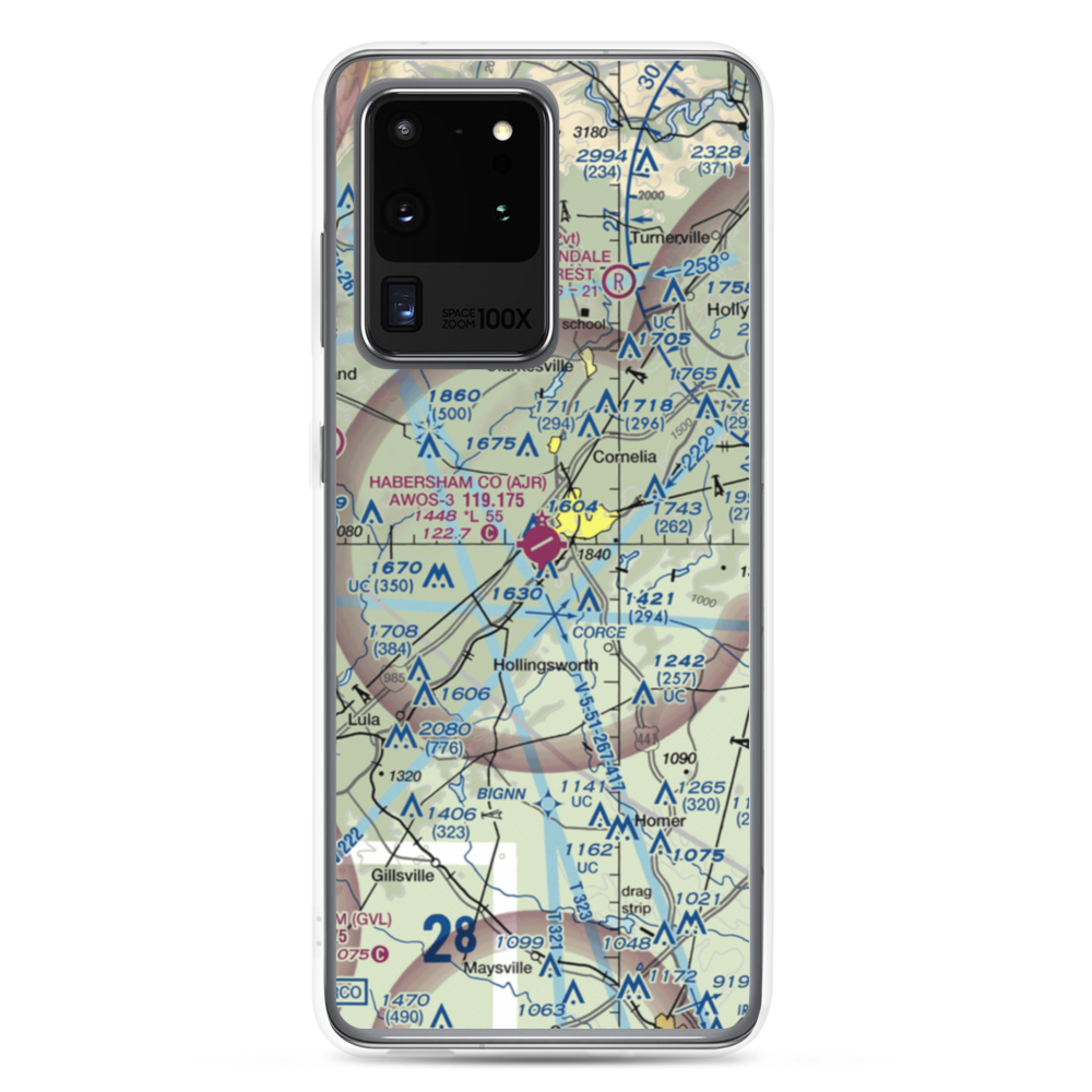Habersham County Airport (AJR) VFR Sectional Samsung Case Samsung Galaxy S20 Ultra model shown
