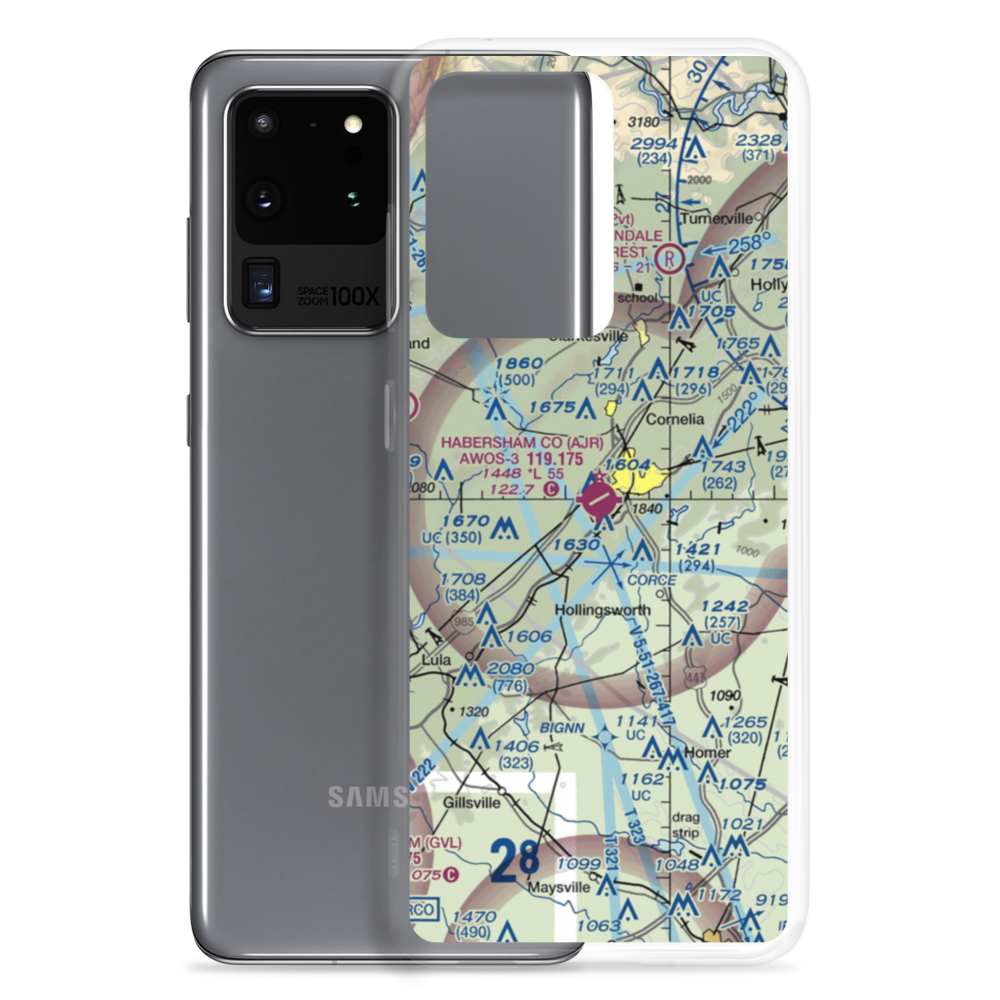 Habersham County Airport (AJR) VFR Sectional Samsung Case Samsung Galaxy S20 Ultra model shown