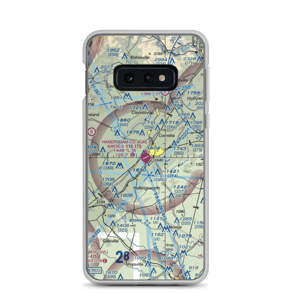 Habersham County Airport (AJR) VFR Sectional Samsung Case Samsung Galaxy S10e model shown