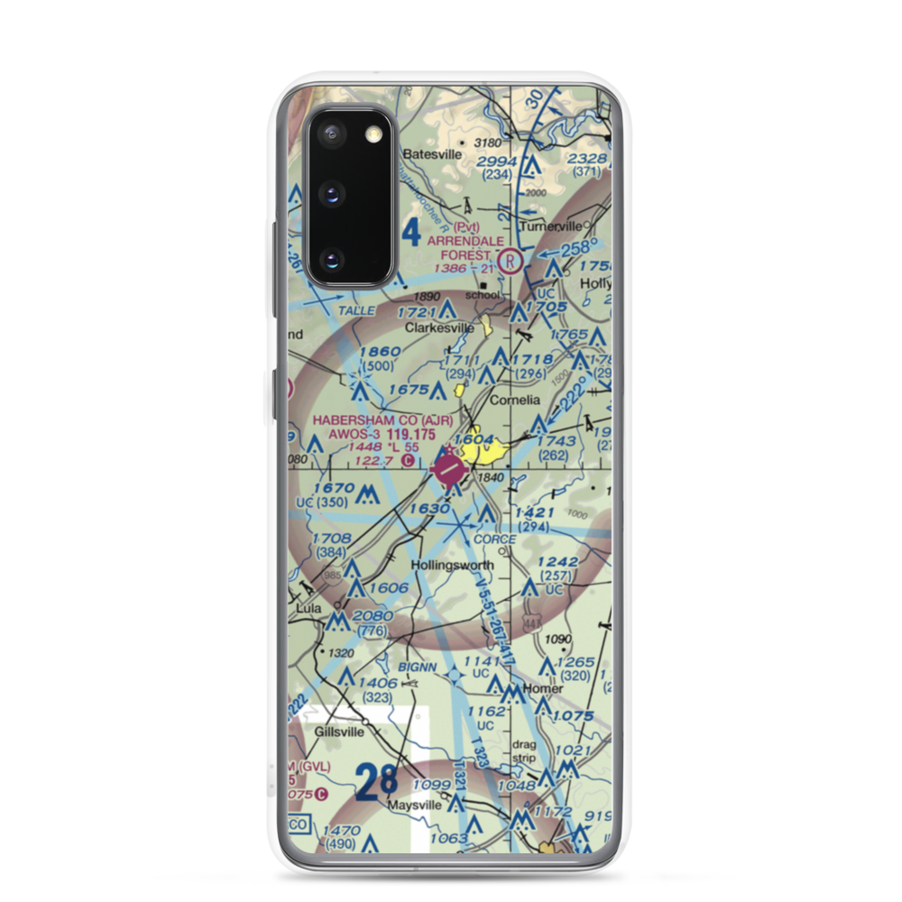 Habersham County Airport (AJR) VFR Sectional Samsung Case Samsung Galaxy S20 model shown