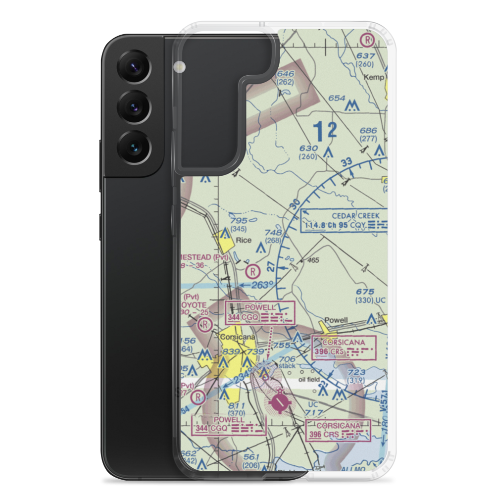 Hackberry Airport (1XA8) VFR Sectional Samsung Case Samsung Galaxy S22 Plus model shown