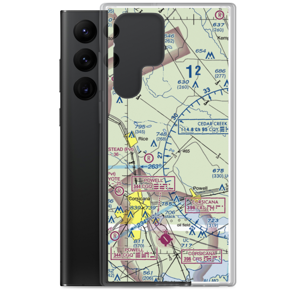 Hackberry Airport (1XA8) VFR Sectional Samsung Case Samsung Galaxy S22 Ultra model shown