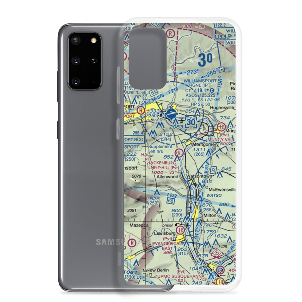 Hackenburg-Penny Hill Airport (6PA3) VFR Sectional Samsung Case Samsung Galaxy S20 Plus model shown