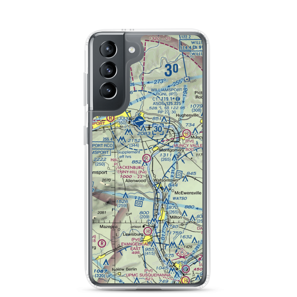 Hackenburg-Penny Hill Airport (6PA3) VFR Sectional Samsung Case Samsung Galaxy S21 model shown