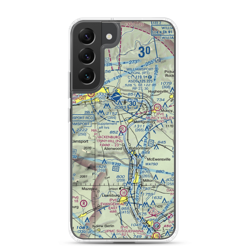 Hackenburg-Penny Hill Airport (6PA3) VFR Sectional Samsung Case Samsung Galaxy S22 Plus model shown