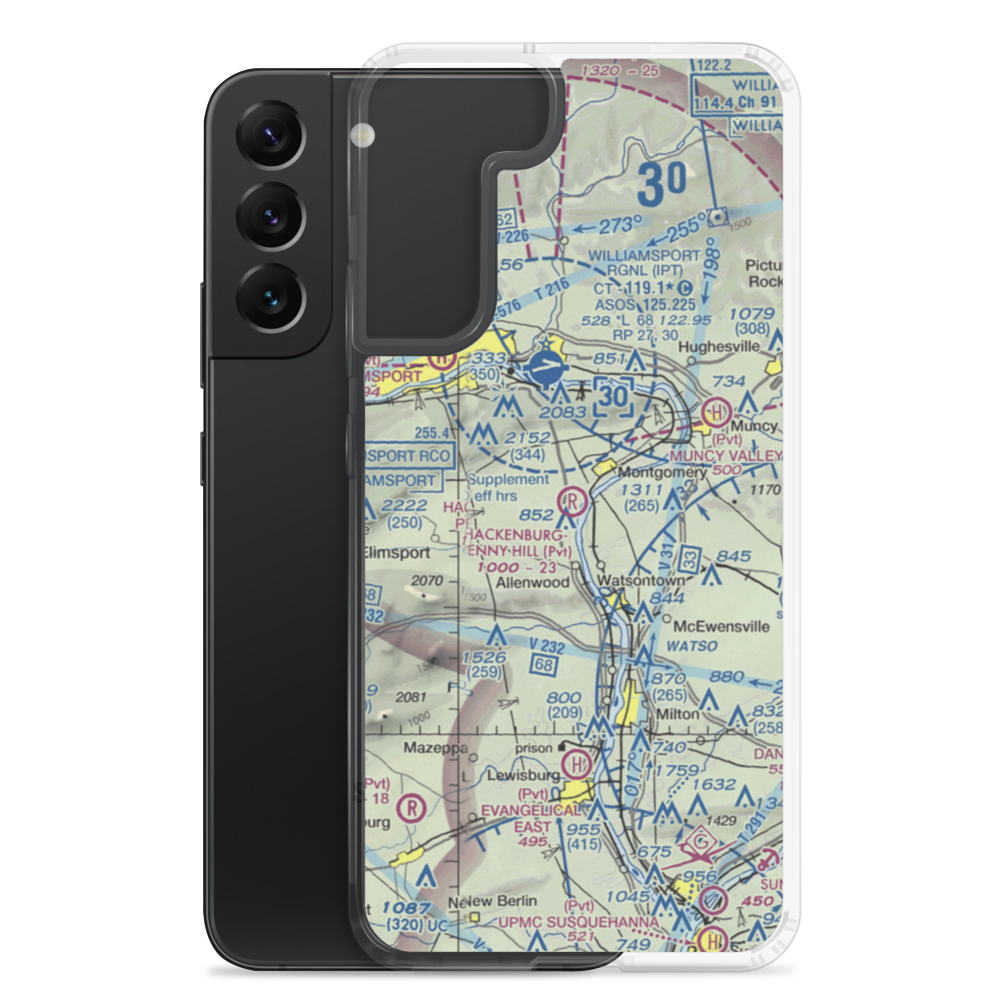 Hackenburg-Penny Hill Airport (6PA3) VFR Sectional Samsung Case Samsung Galaxy S22 Plus model shown