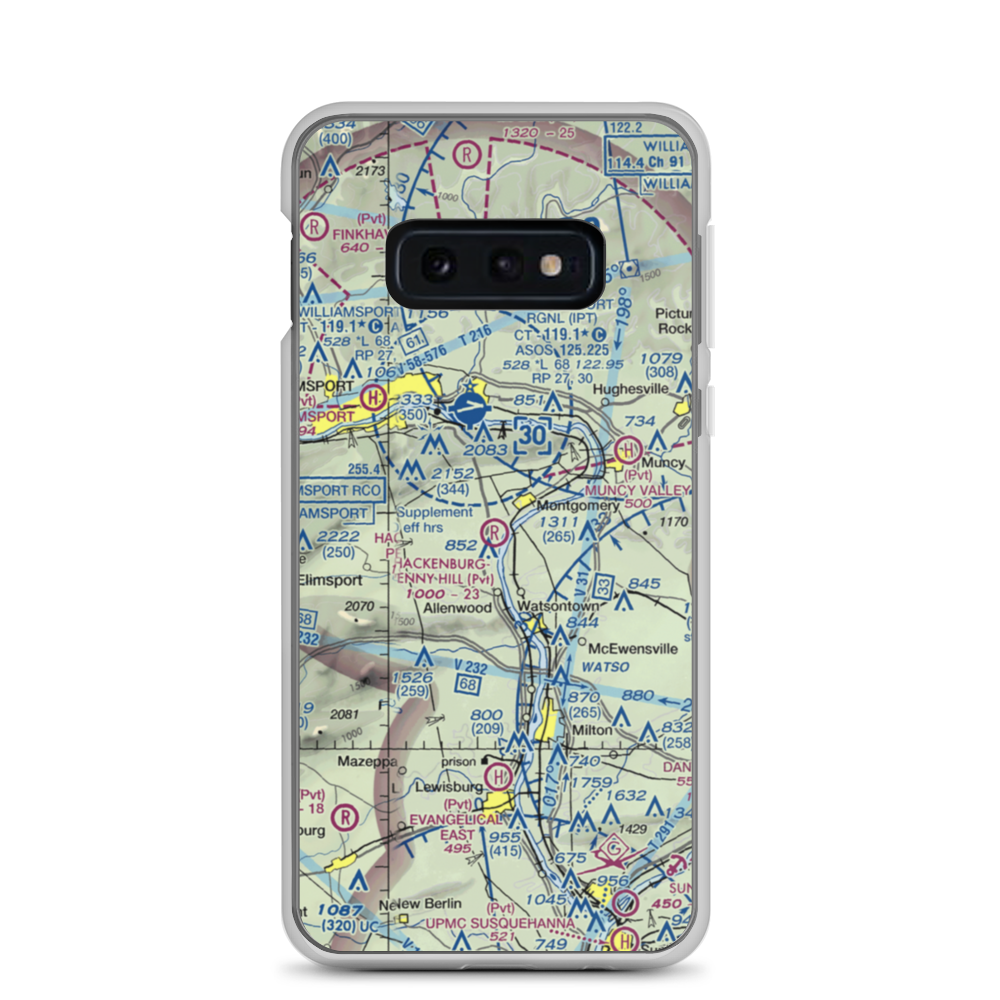 Hackenburg-Penny Hill Airport (6PA3) VFR Sectional Samsung Case Samsung Galaxy S10e model shown