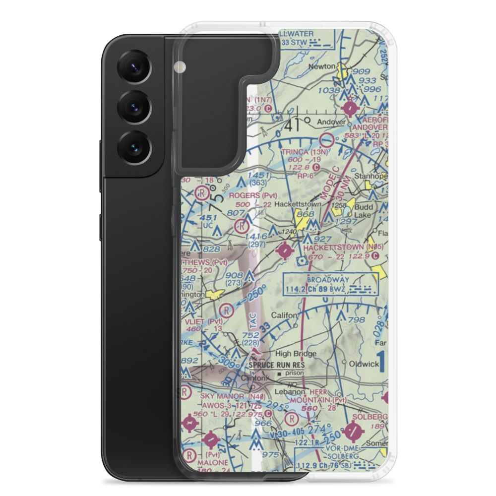Hackettstown Airport (N05) VFR Sectional Samsung Case Samsung Galaxy S22 Plus model shown