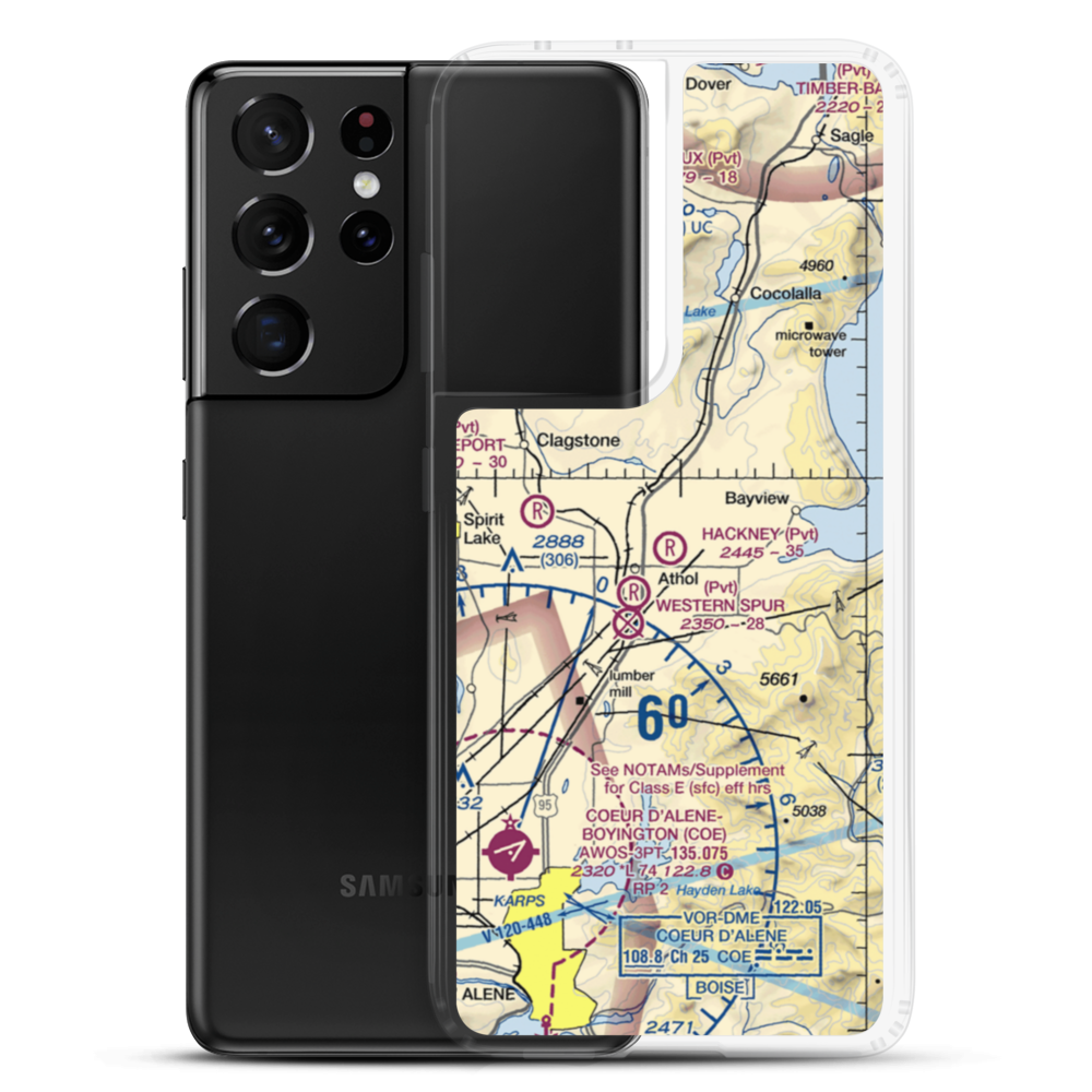Hackney Airpark (ID05) VFR Sectional Samsung Case Samsung Galaxy S21 Ultra model shown