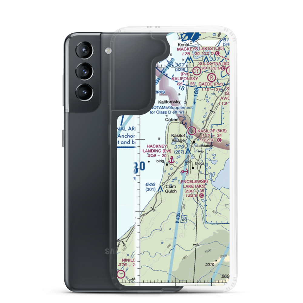 Hackney Landing Seaplane Base (96AK) VFR Sectional Samsung Case Samsung Galaxy S21 model shown