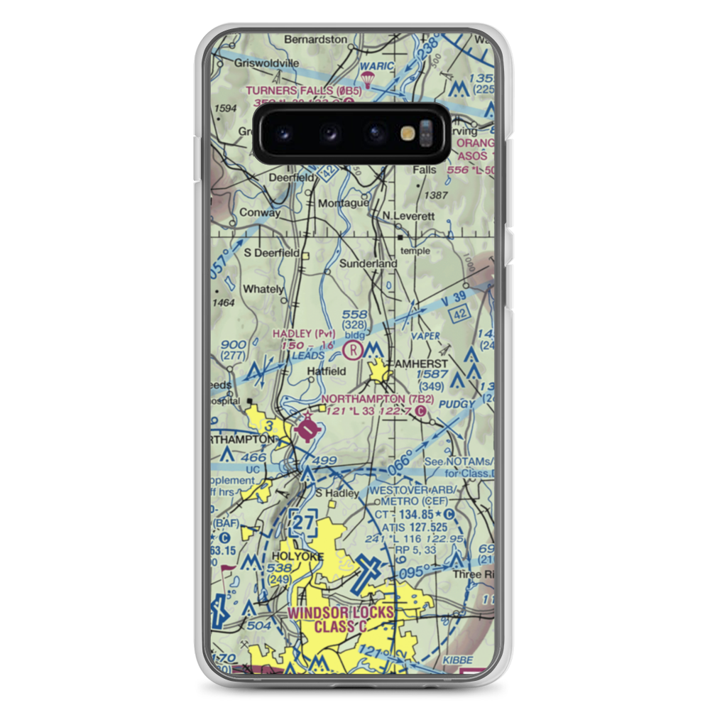 Hadley Airport (03MA) VFR Sectional Samsung Case Samsung Galaxy S10+ model shown
