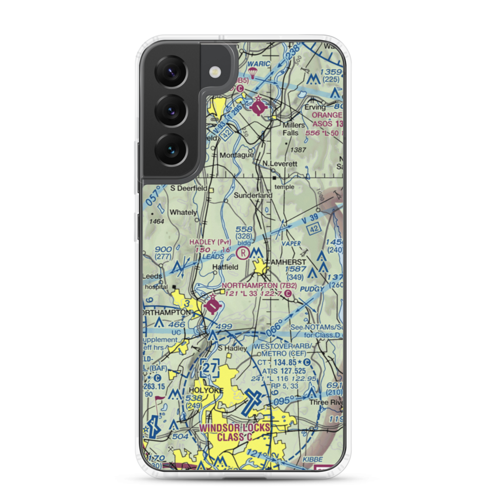 Hadley Airport (03MA) VFR Sectional Samsung Case Samsung Galaxy S22 Plus model shown