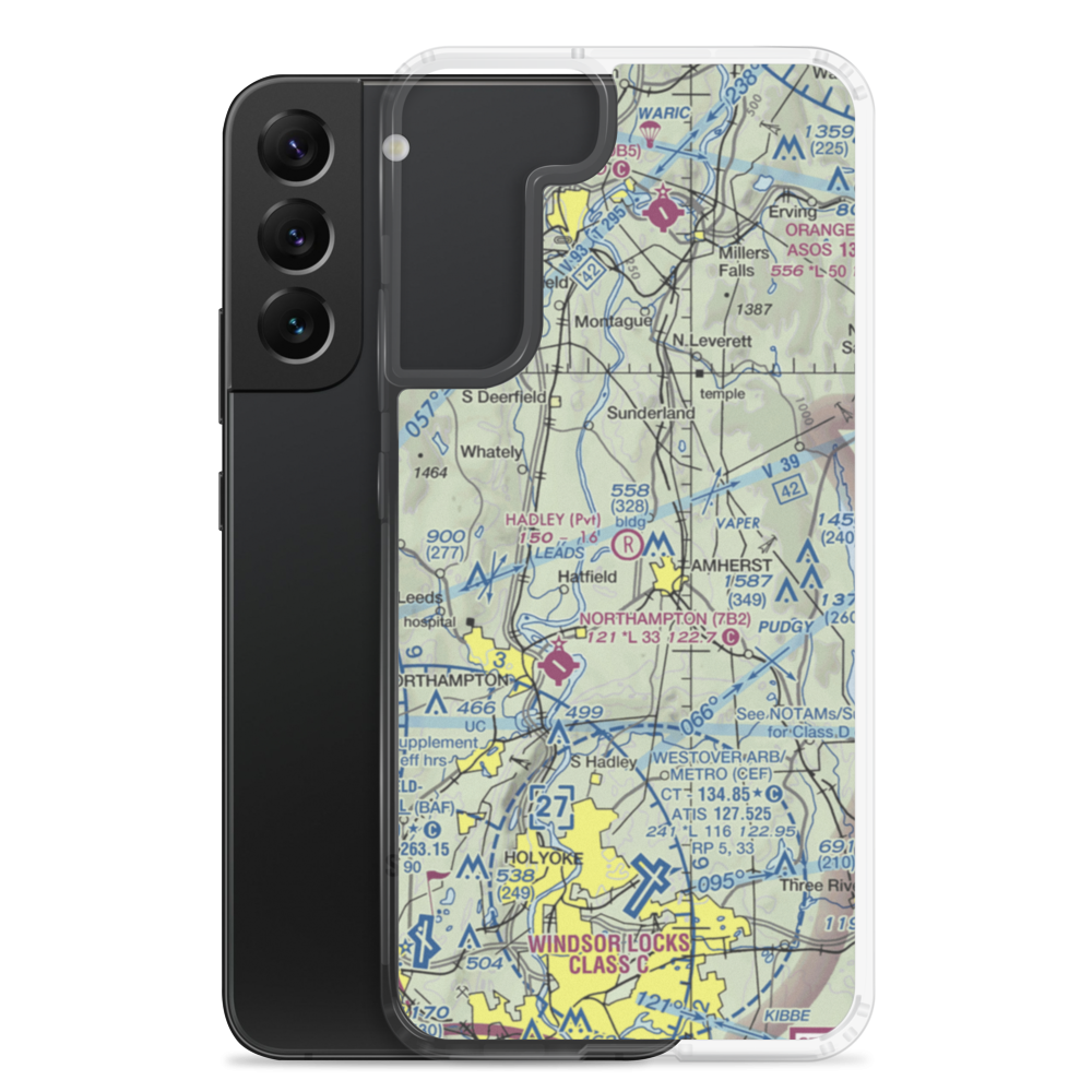 Hadley Airport (03MA) VFR Sectional Samsung Case Samsung Galaxy S22 Plus model shown