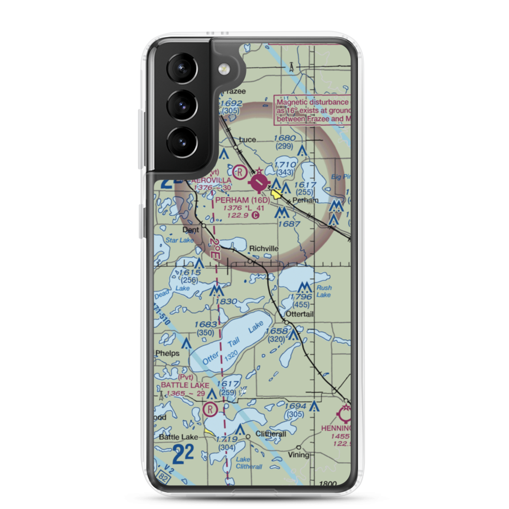 Hagen Airport (MY60) VFR Sectional Samsung Case Samsung Galaxy S21 Plus model shown