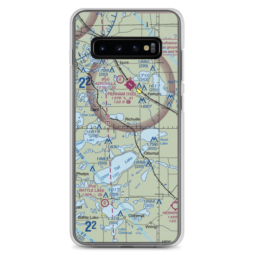 Hagen Airport (MY60) VFR Sectional Samsung Case Samsung Galaxy S10+ model shown