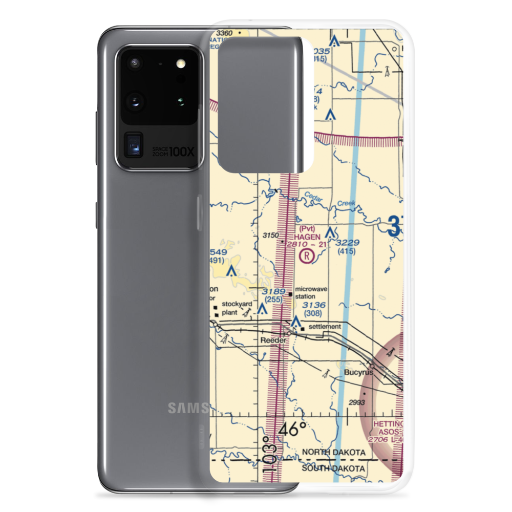 Hagen Private Airport (14ND) VFR Sectional Samsung Case Samsung Galaxy S20 Ultra model shown