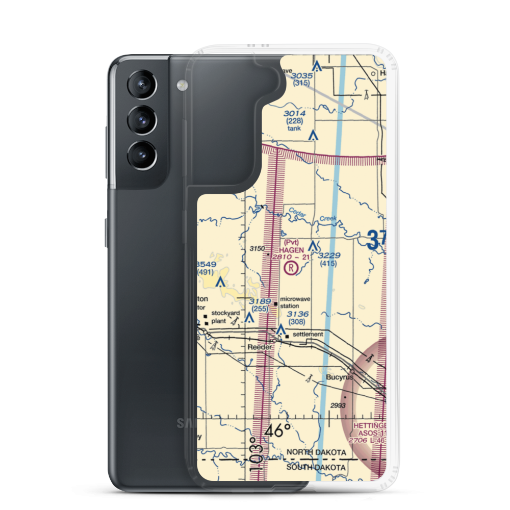 Hagen Private Airport (14ND) VFR Sectional Samsung Case Samsung Galaxy S21 model shown
