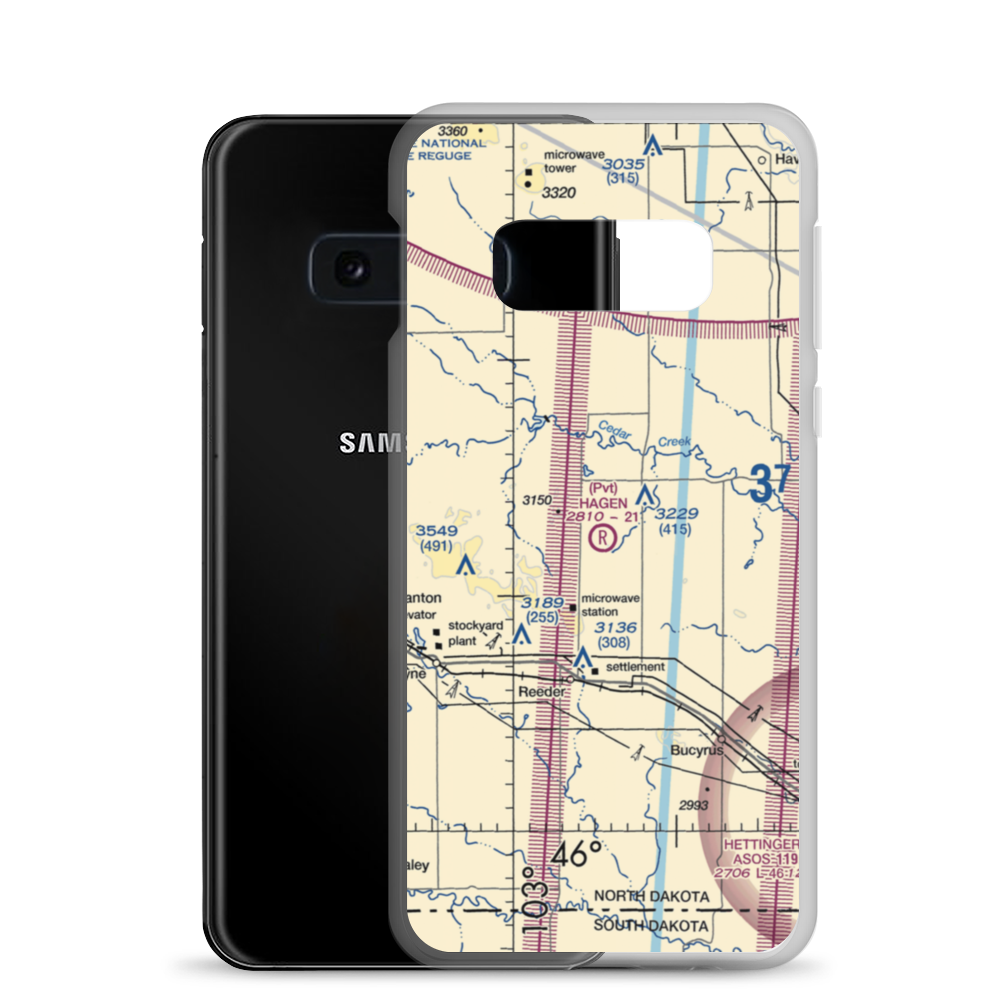 Hagen Private Airport (14ND) VFR Sectional Samsung Case Samsung Galaxy S10e model shown