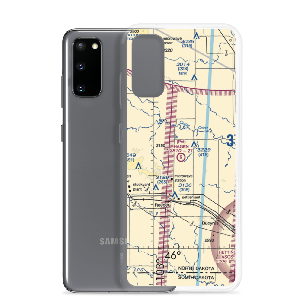 Hagen Private Airport (14ND) VFR Sectional Samsung Case Samsung Galaxy S20 model shown