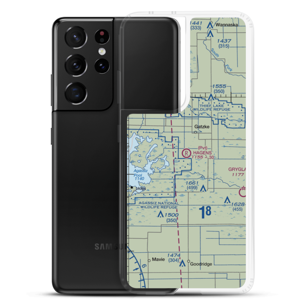 Hagens Private Airport (78MN) VFR Sectional Samsung Case Samsung Galaxy S21 Ultra model shown