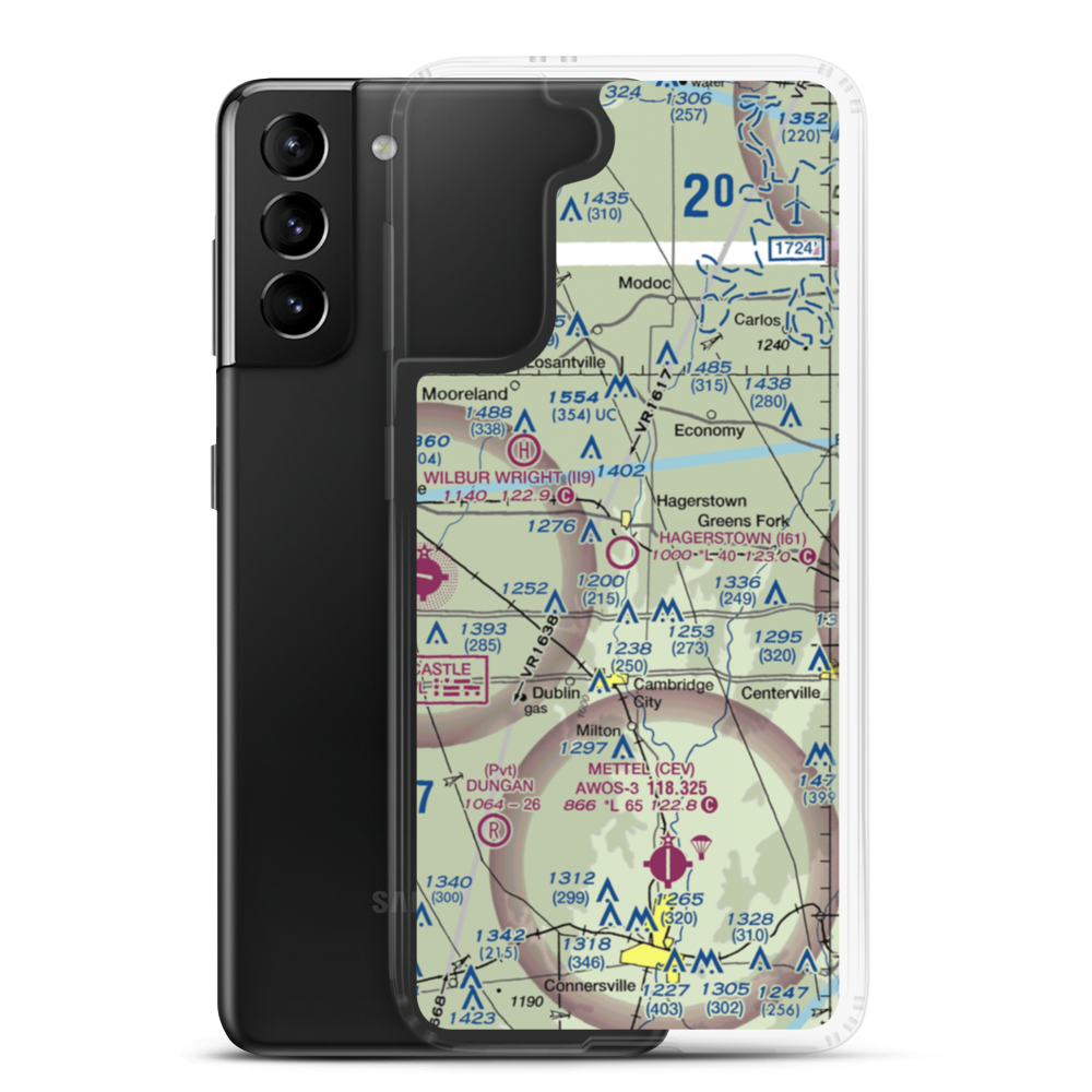 Hagerstown Airport (I61) VFR Sectional Samsung Case Samsung Galaxy S21 Plus model shown