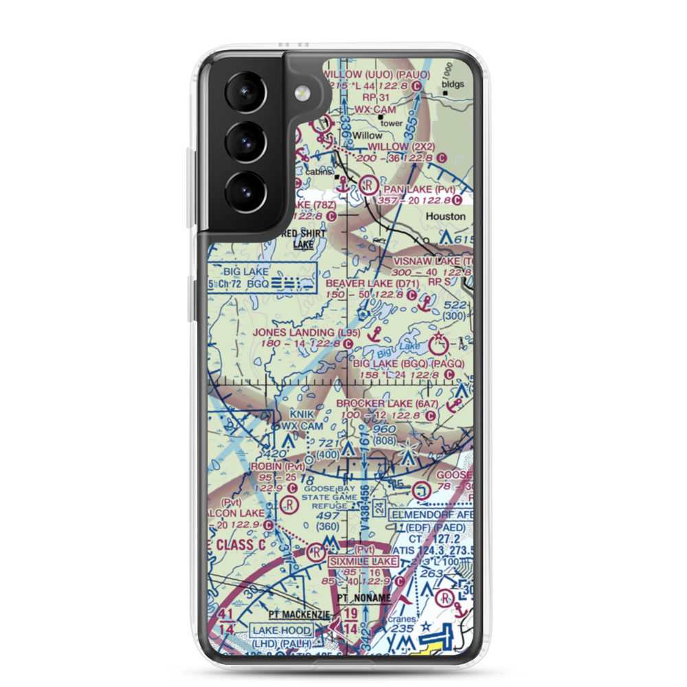 Haggards Landing Seaplane Base (AK48) VFR Sectional Samsung Case Samsung Galaxy S21 Plus model shown