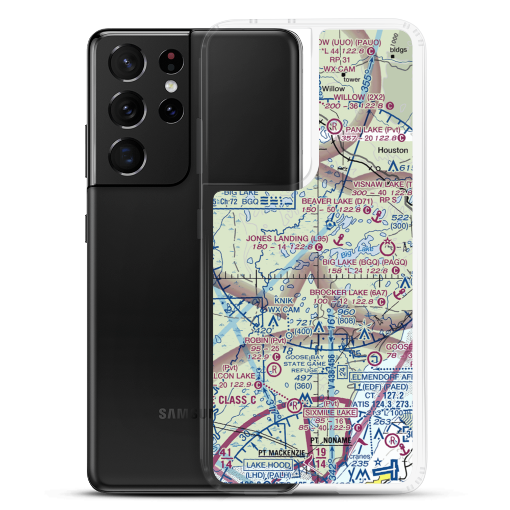 Haggards Landing Seaplane Base (AK48) VFR Sectional Samsung Case Samsung Galaxy S21 Ultra model shown