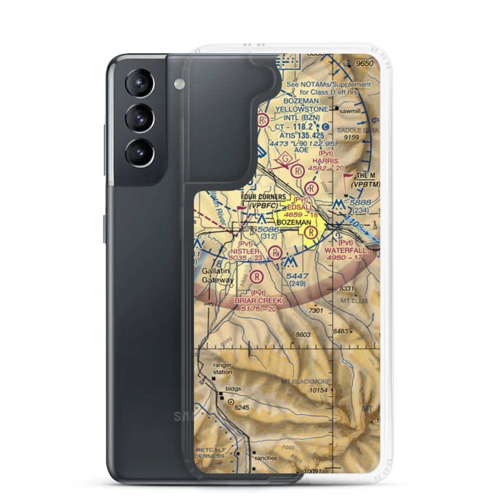 Haggerty Airport (24MT) VFR Sectional Samsung Case Samsung Galaxy S21 model shown