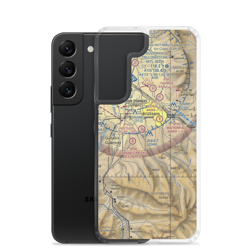 Haggerty Airport (24MT) VFR Sectional Samsung Case Samsung Galaxy S22 model shown