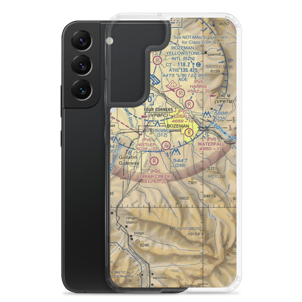Haggerty Airport (24MT) VFR Sectional Samsung Case Samsung Galaxy S22 Plus model shown