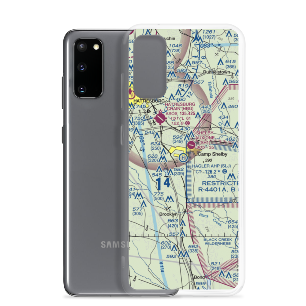 Hagler Army Heliport (SLJ) VFR Sectional Samsung Case Samsung Galaxy S20 model shown