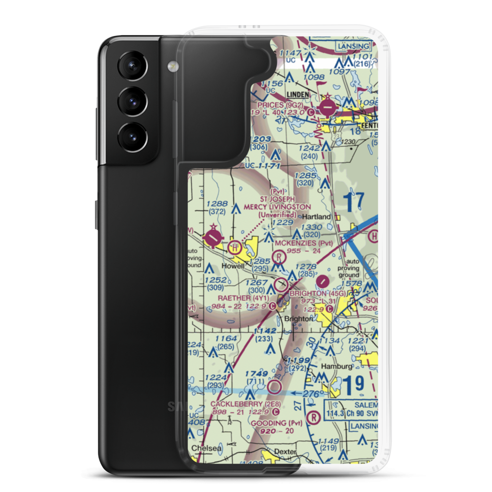 Haigh Airport (MI27) VFR Sectional Samsung Case Samsung Galaxy S21 Plus model shown