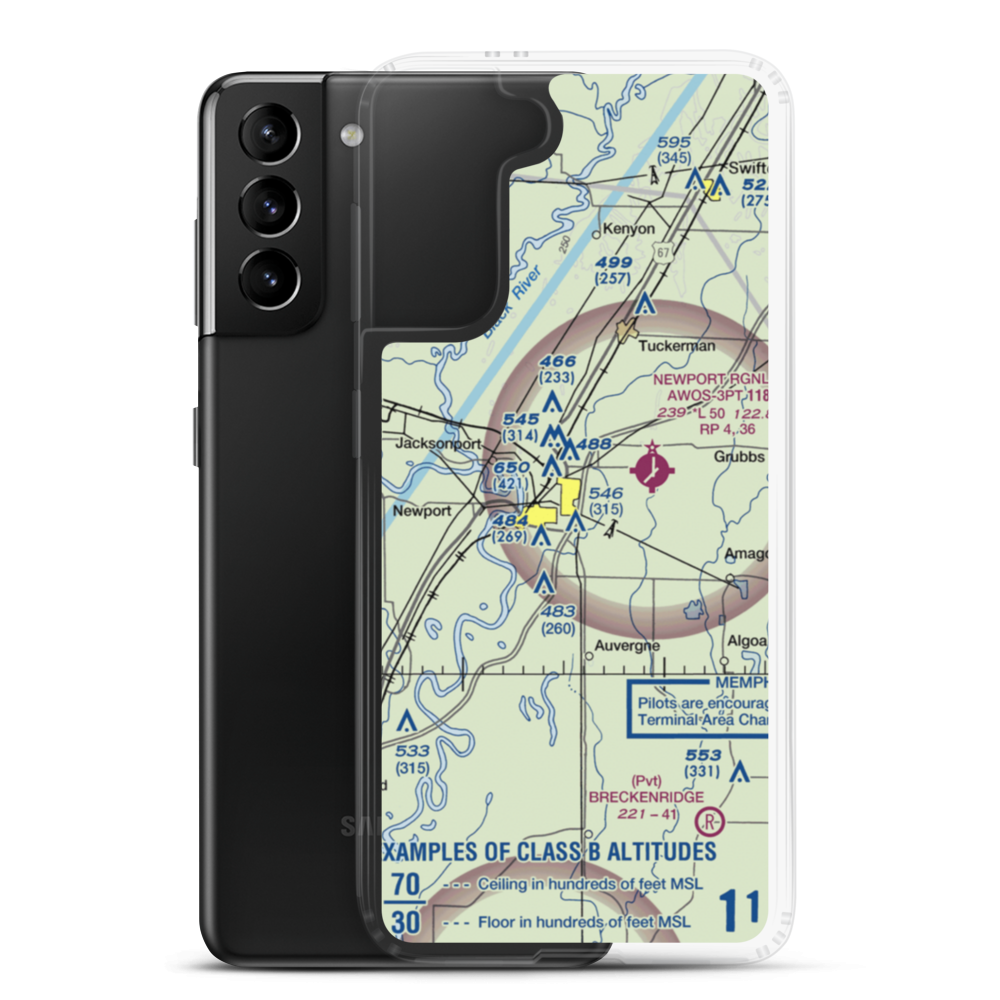 Haigwood Landing Strip (43AR) VFR Sectional Samsung Case Samsung Galaxy S21 Plus model shown