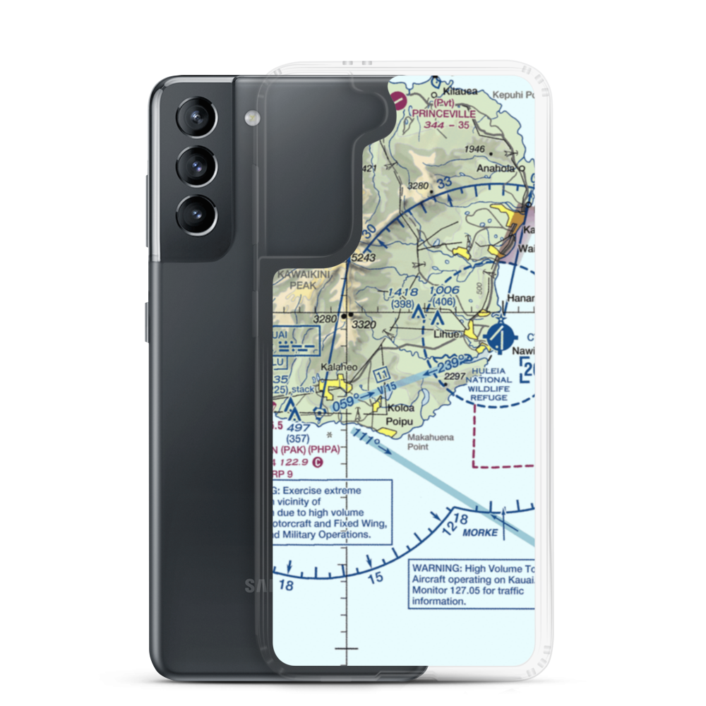 Haiku Airstrip (HI33) VFR Sectional Samsung Case Samsung Galaxy S21 model shown