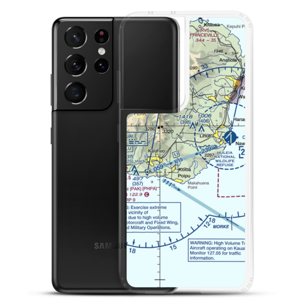 Haiku Airstrip (HI33) VFR Sectional Samsung Case Samsung Galaxy S21 Ultra model shown